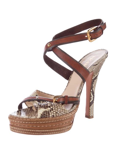 prada snakeskin platform shoes